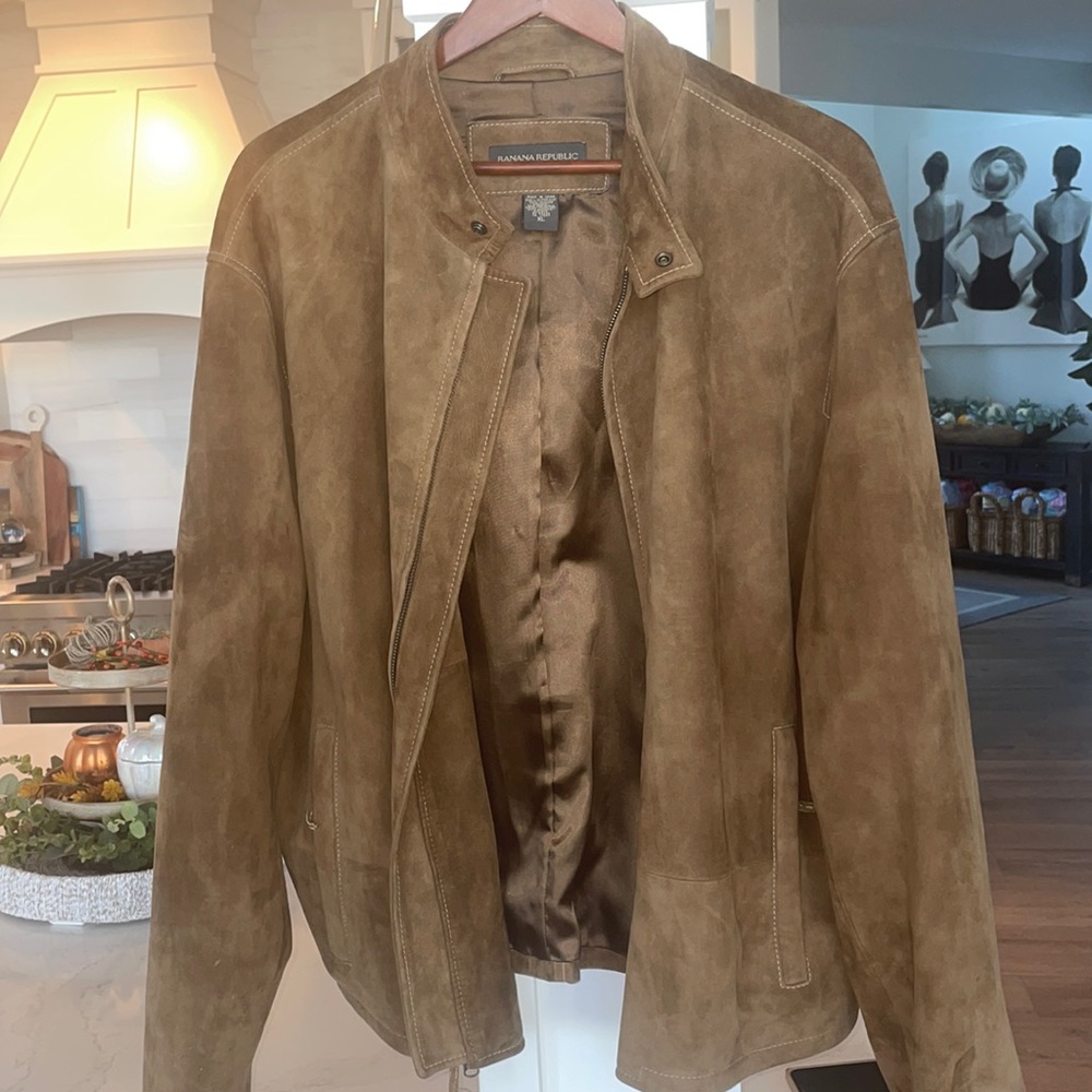 Banana Republic Sueded leather Men’s motorcycle jacket